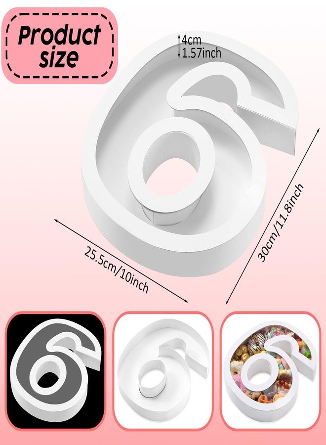 Tellingyou 11.8" 2025 Graduation Cardboard Number Shaped for Bachelorette Wedding Fillable Serving Tray Box Paper Mache with Clear Lid for Charcuterie Cupcake Anniversary Birthday(Number 6/9) - Image 3
